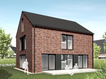 Modernes Wohnkonzept für Familien***4041 G Neubau-Einfamilienhäuser in Wiedenbrück - Ansicht mit Klinkerfassade